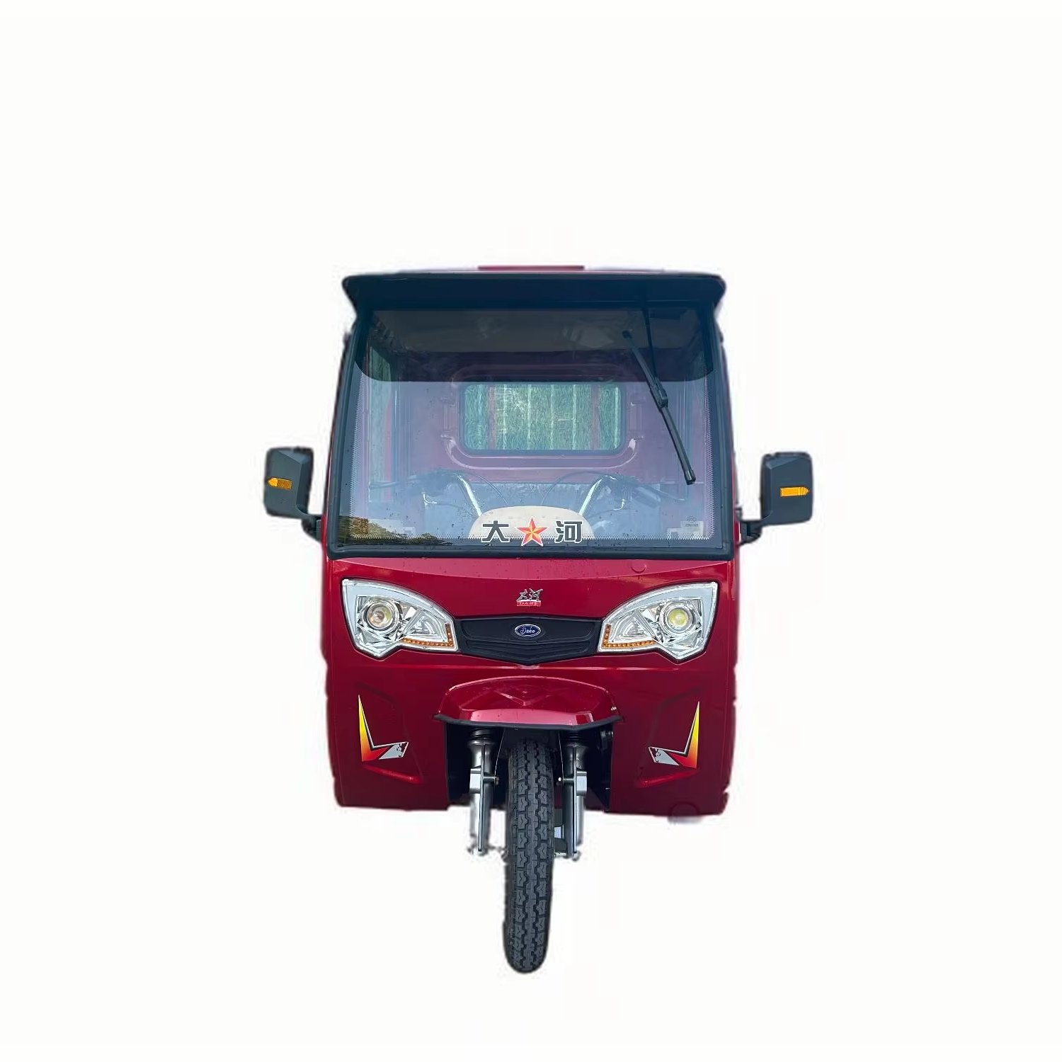 China Heavy Duty Closed Cabin Gasoline Cargo Three Wheel Motorcycle Van Cargo Tricycle for Sale